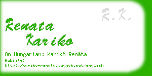 renata kariko business card